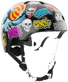 Sticker-bombed Helmet